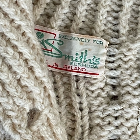 Vintage Irish Knit Shawl Collar Cardigan Ireland - Picture 5 of 12